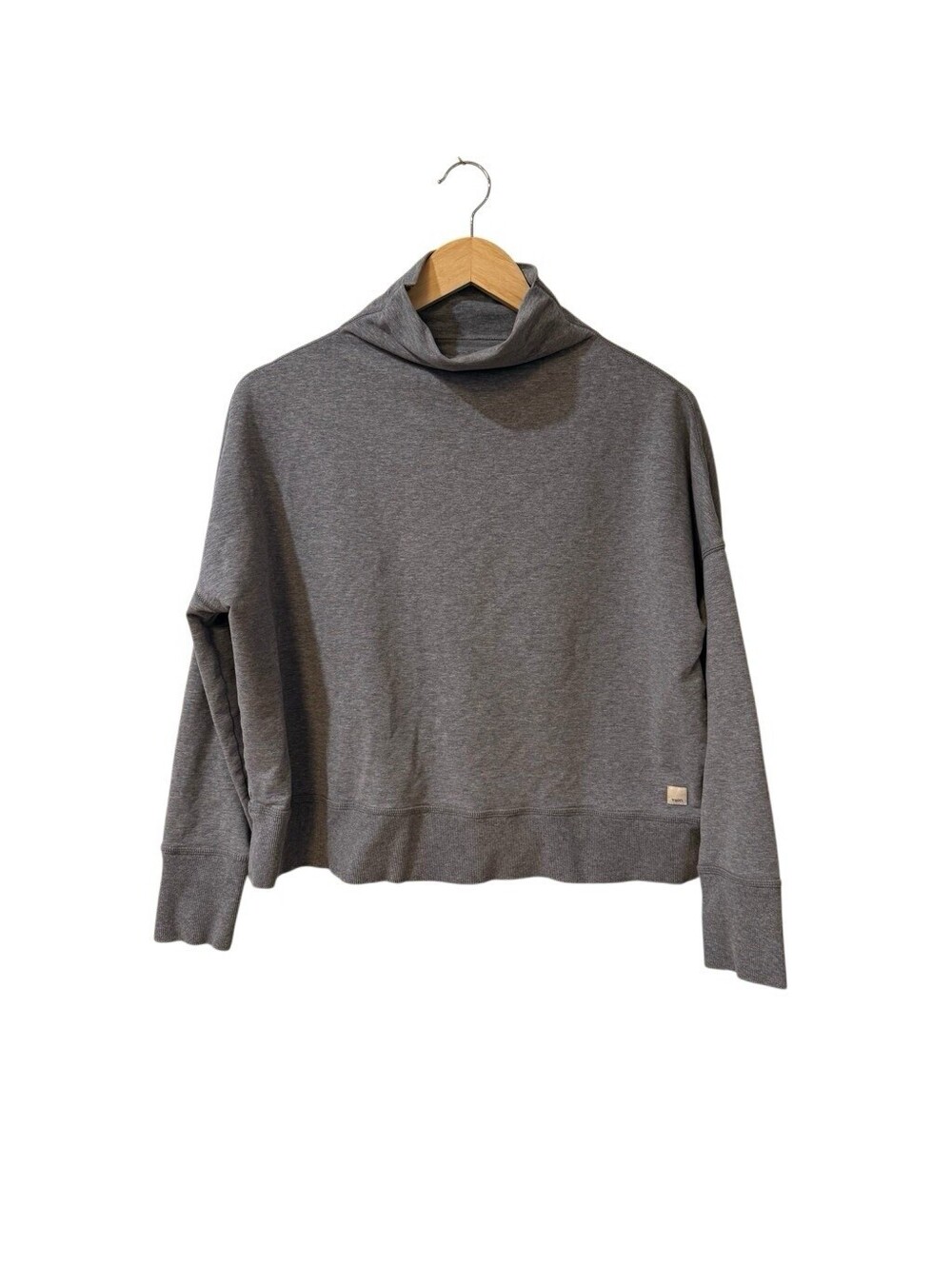 Vuori Cleo Sweatshirt Women’s Small Gray Mock Funnel Neck Pullover Cotton